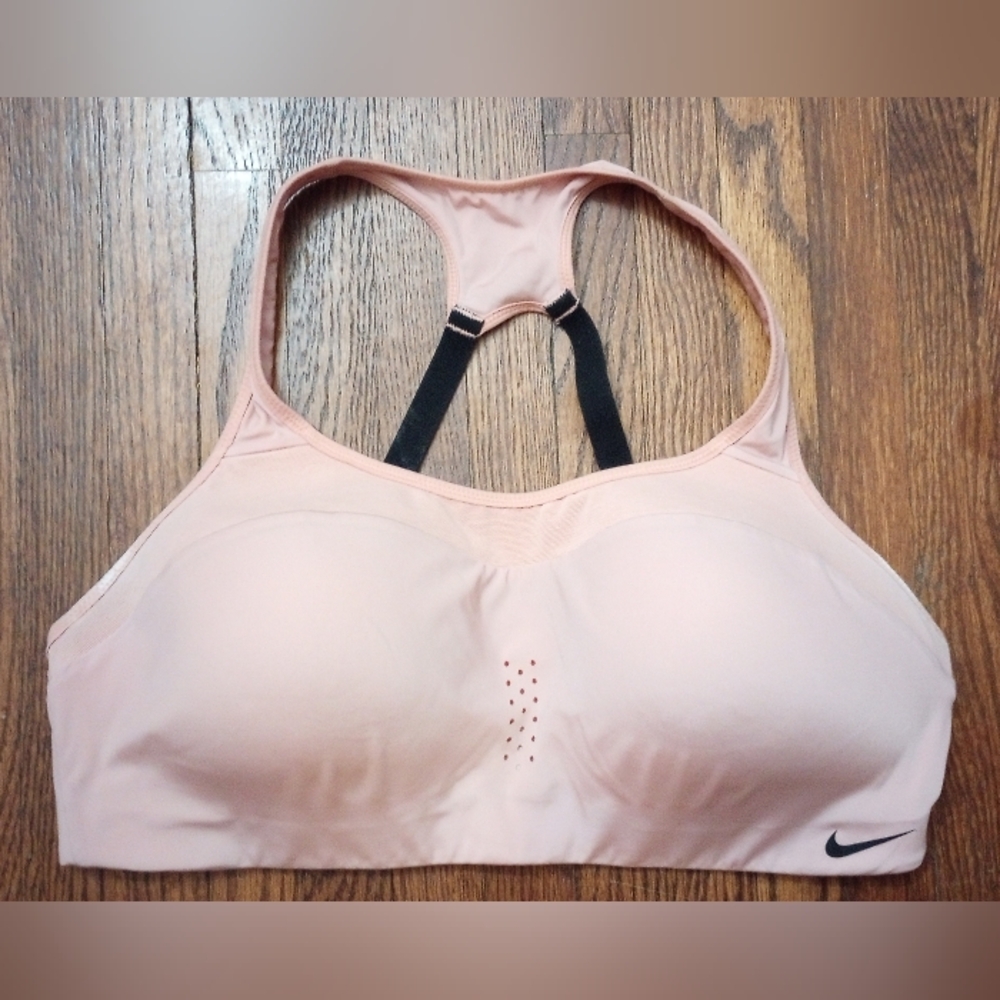 Nike Pink Racerback Medium-Impact Sports Bra, Size L